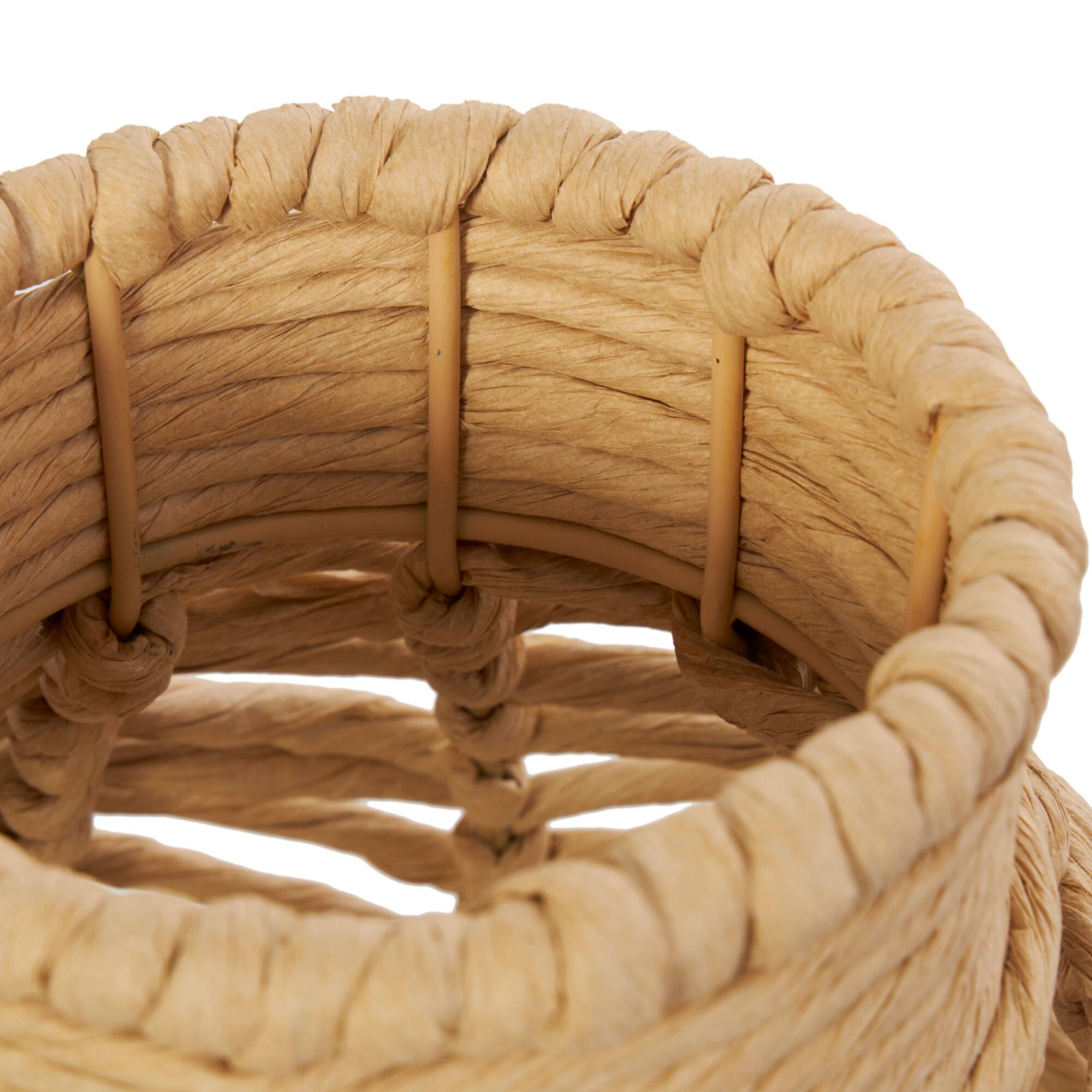 16.25" Natural Brown Chevron Weave Jute Vase